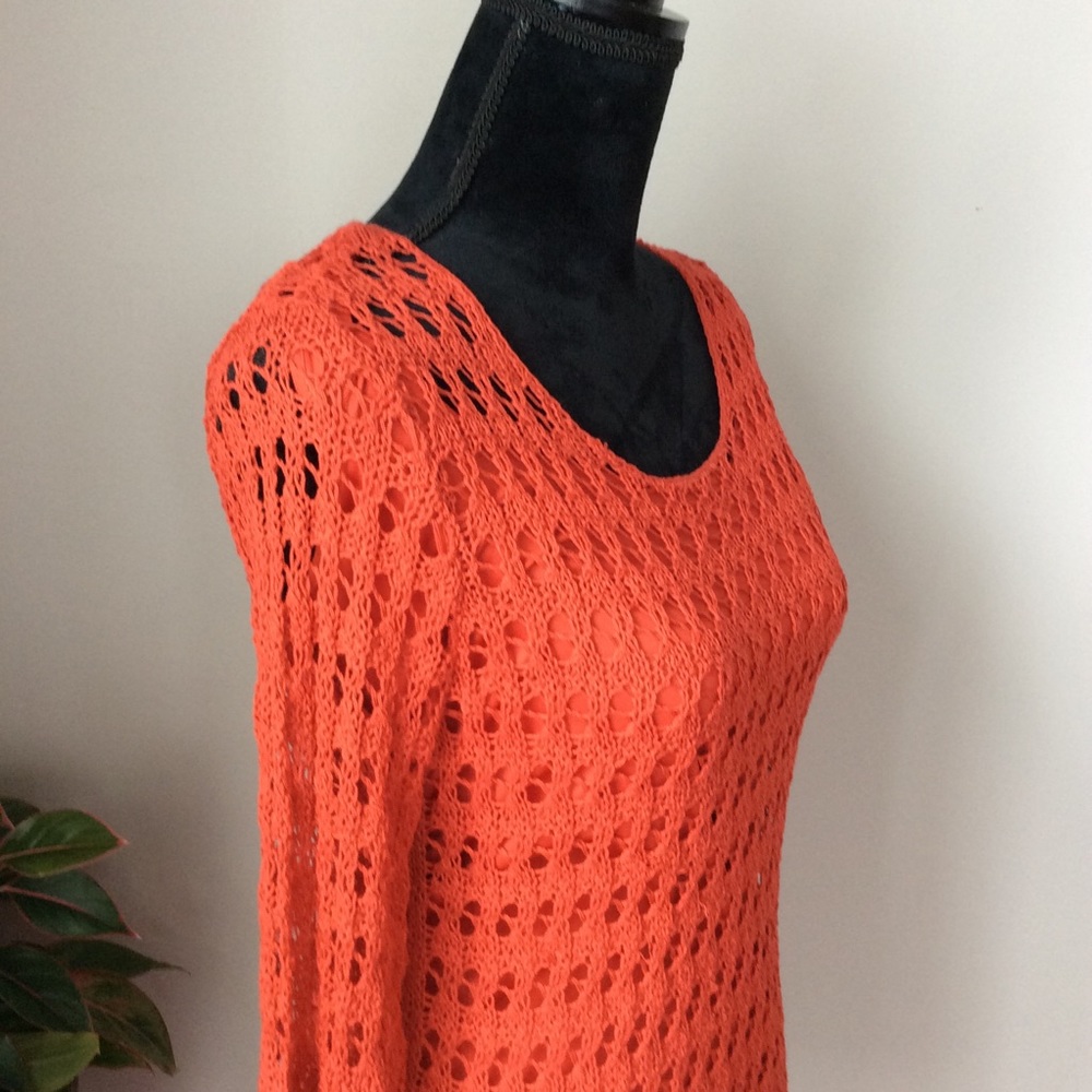 PECK & PECK Rust Knit Sweater built in Camisole